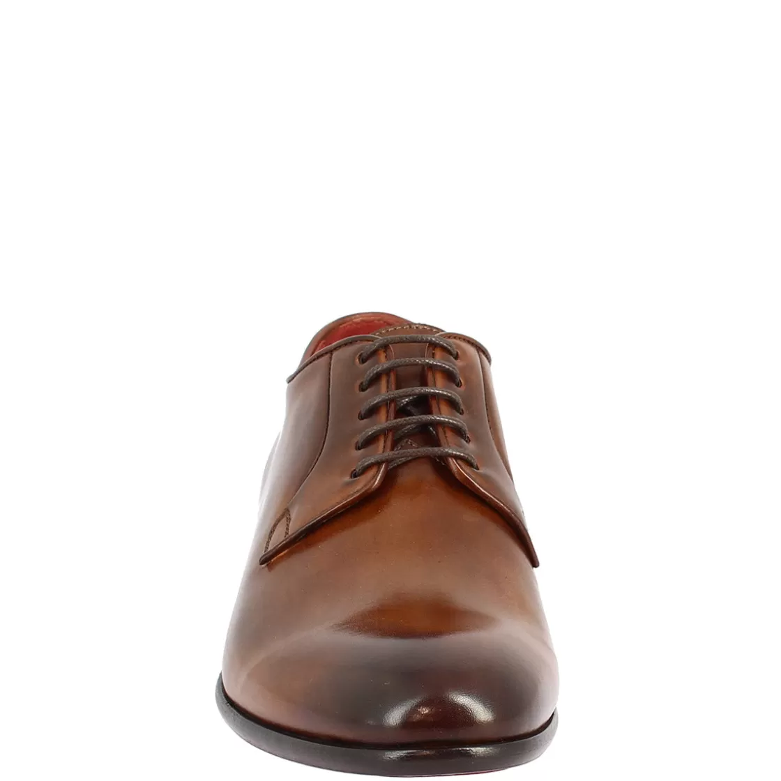 Cheap Leonardo Shoes Scarpe Da Uomo Stringate Fatte A Mano In Pelle Brandy Marrone