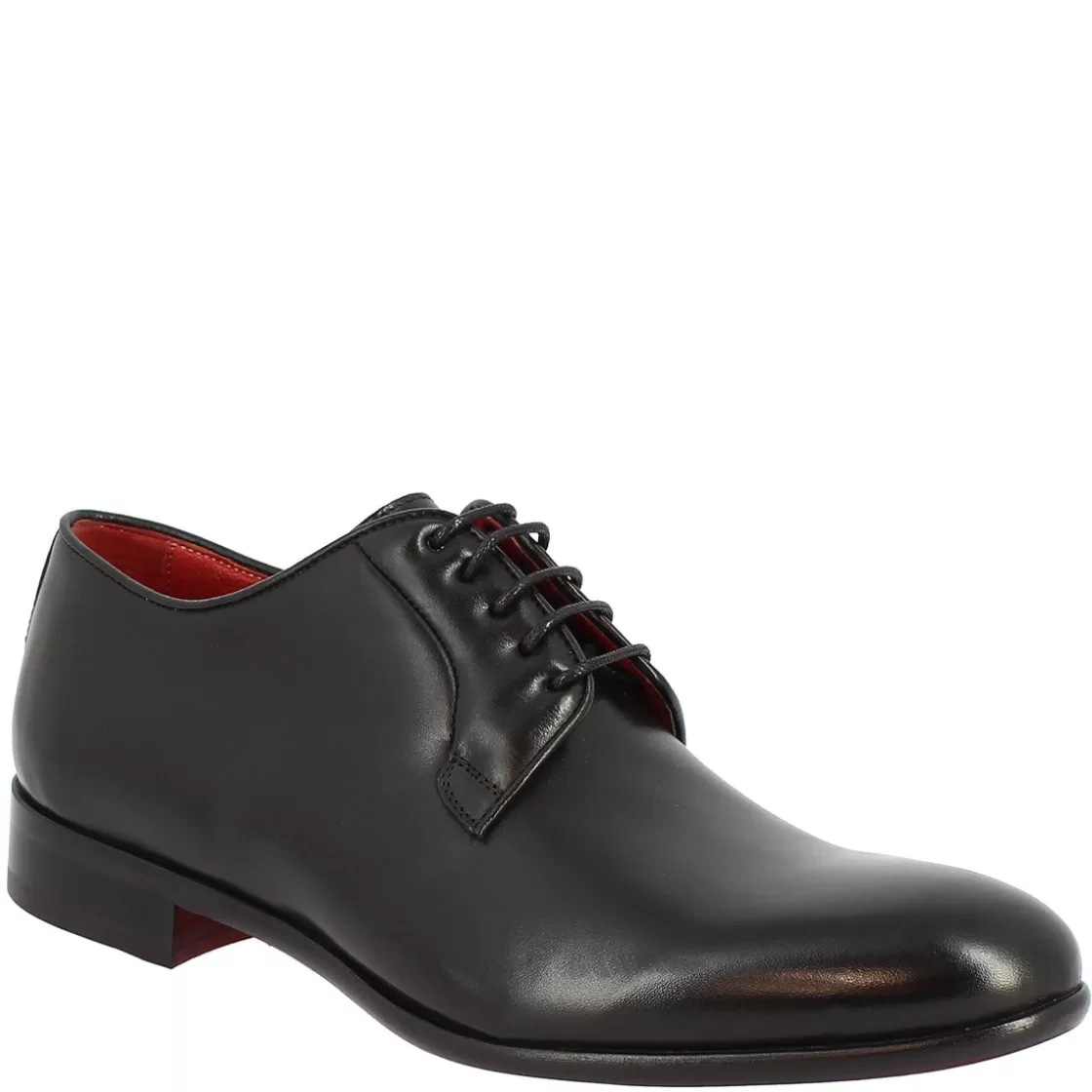 Discount Leonardo Shoes Scarpe Da Uomo Stringate Fatte A Mano In Pelle Nera Nero