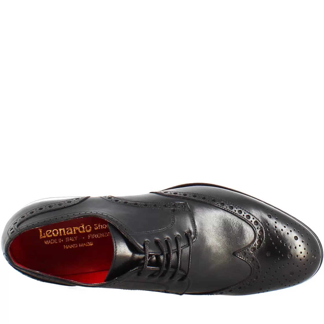 Flash Sale Leonardo Shoes Scarpe Francesine Brogue Da Uomo Fatte A Mano In Pelle Colore Nero