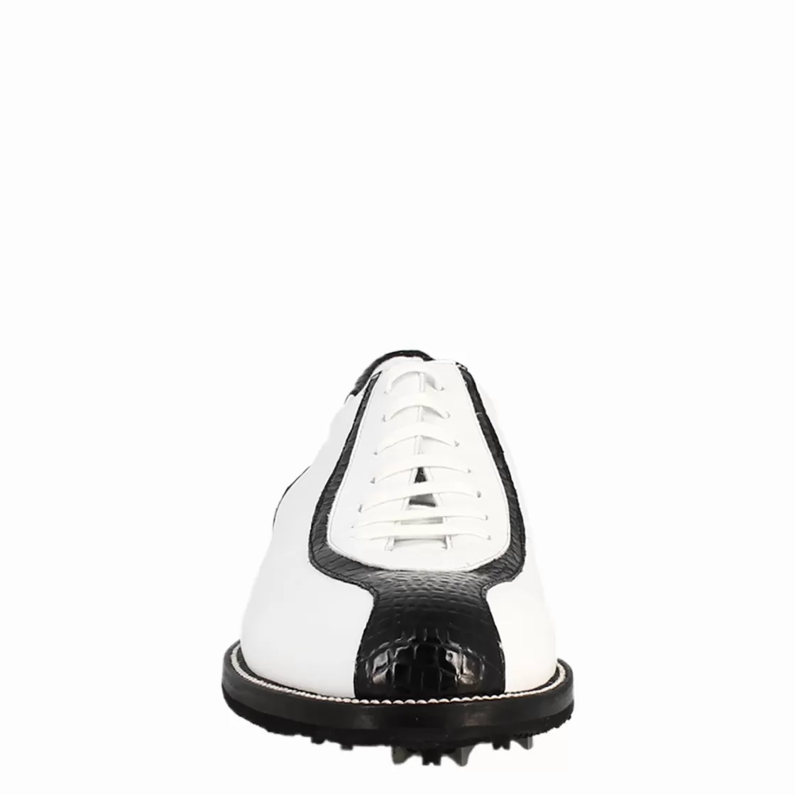 Cheap Leonardo Shoes Scarpe Golf Da Uomo Artigianali In Pelle E Dettagli In Cocco Nero Bianco