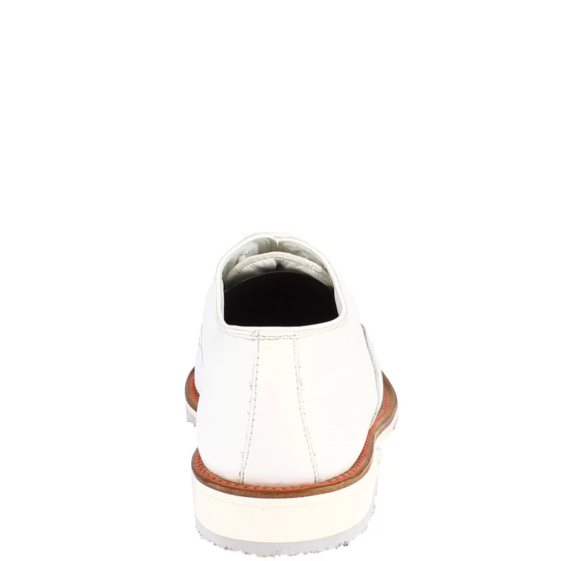 Clearance Leonardo Shoes Scarpe Golf Donna Artigianali In Pelle Bianco Con Puntale Rosso
