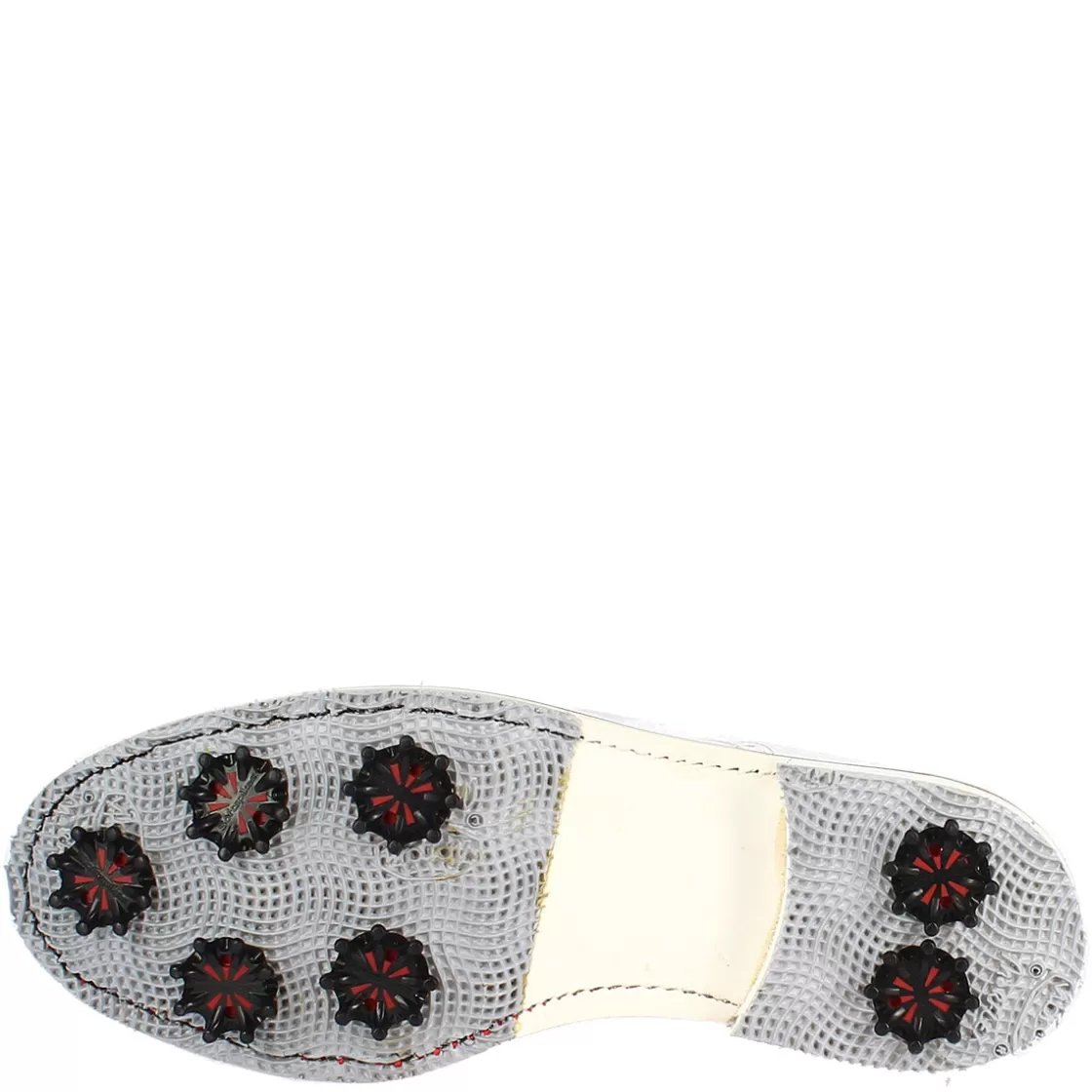 Clearance Leonardo Shoes Scarpe Golf Donna Artigianali In Pelle Bianco Con Puntale Rosso