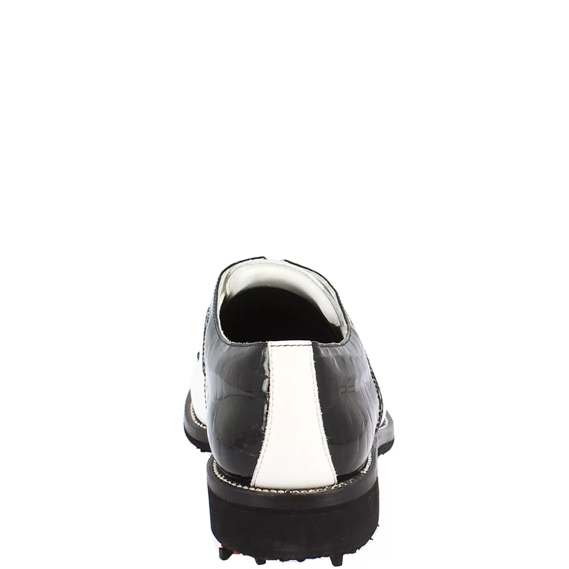 Cheap Leonardo Shoes Scarpe Golf Donna Artigianali In Pelle Pieno Fiore Bianco Cocco Nero