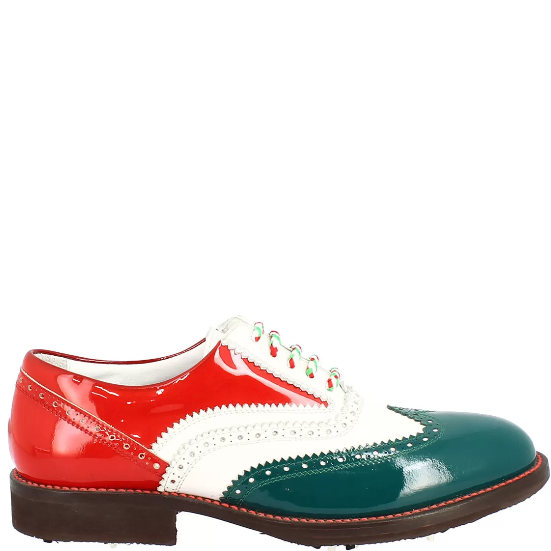 Cheap Leonardo Shoes Scarpe Golf Donna Fatte A Mano Nei Colori Della Bandiera Italiana Multicolor