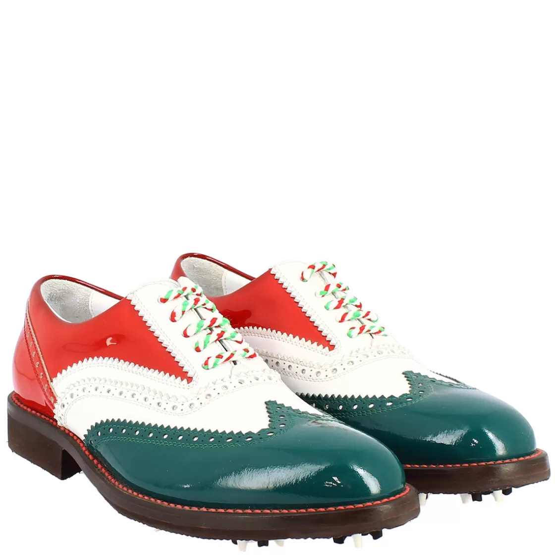 Outlet Leonardo Shoes Scarpe Golf Uomo Fatte A Mano Nei Colori Della Bandiera Italiana Diversi colori