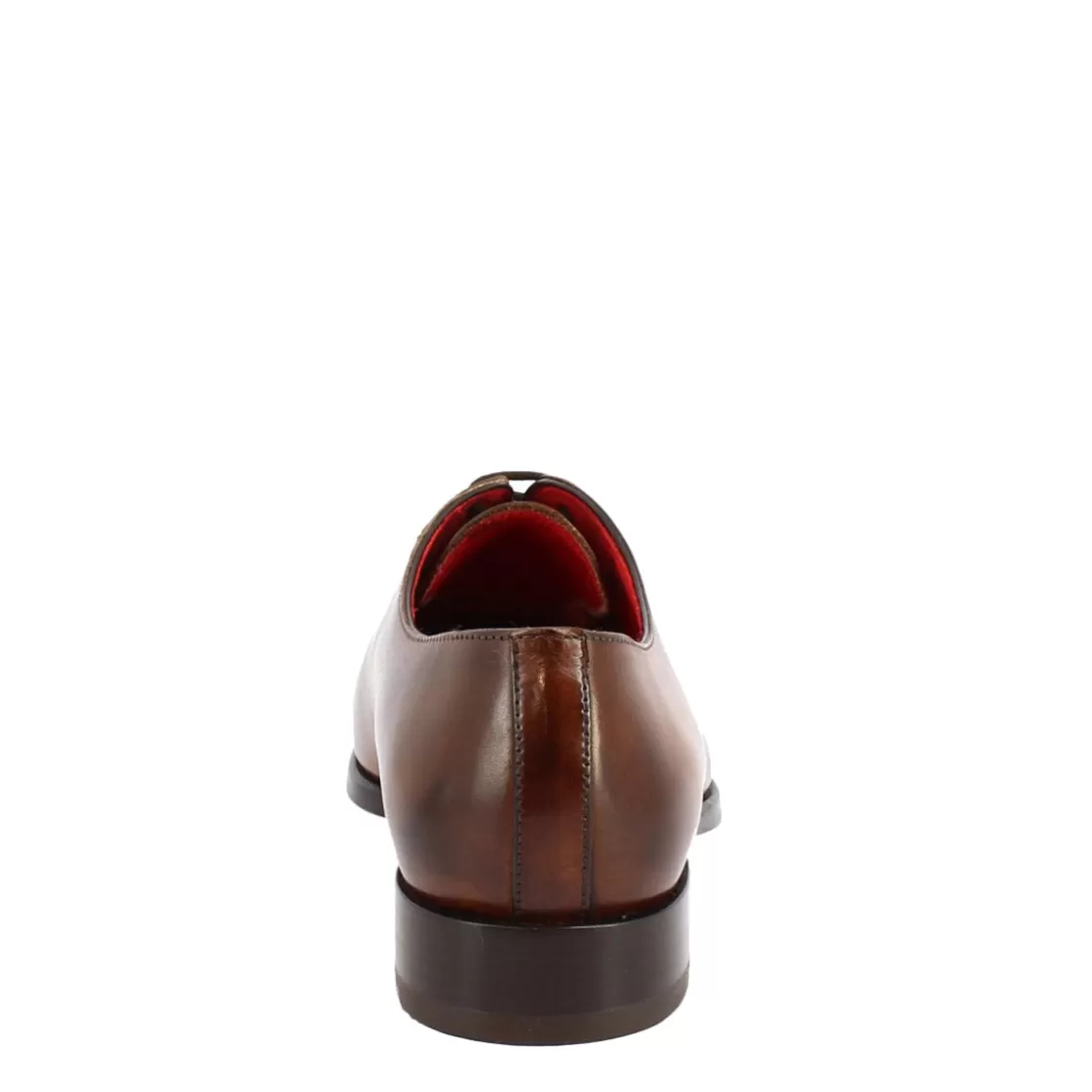 Shop Leonardo Shoes Scarpe Wholecut Da Uomo Artigianali Punta Squadrata In Pelle Delavè Brandy Marrone
