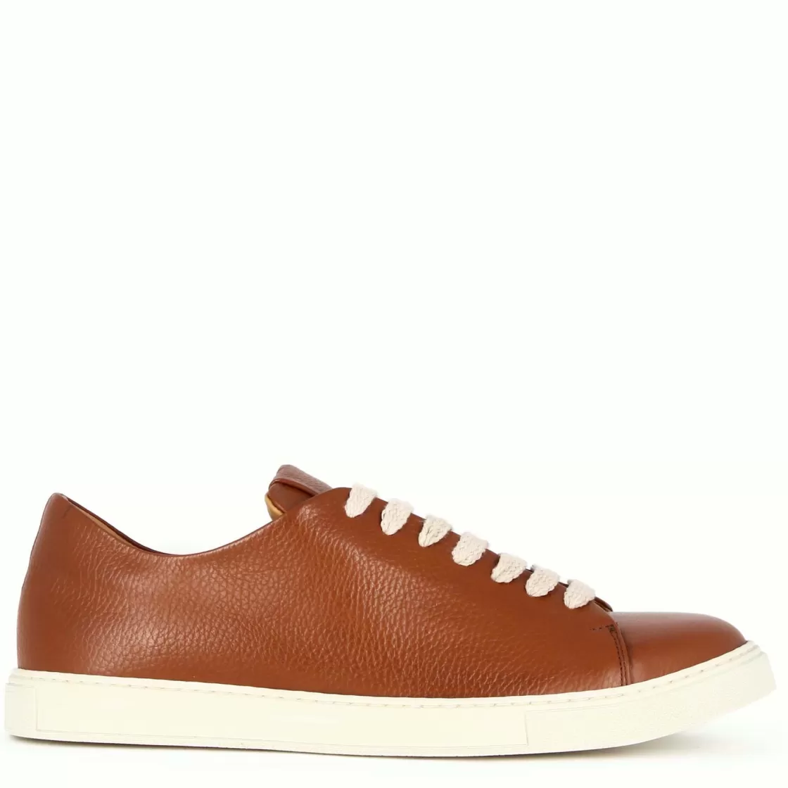 New Leonardo Shoes Sneaker Classica Da Uomo In Pelle Colore Marrone