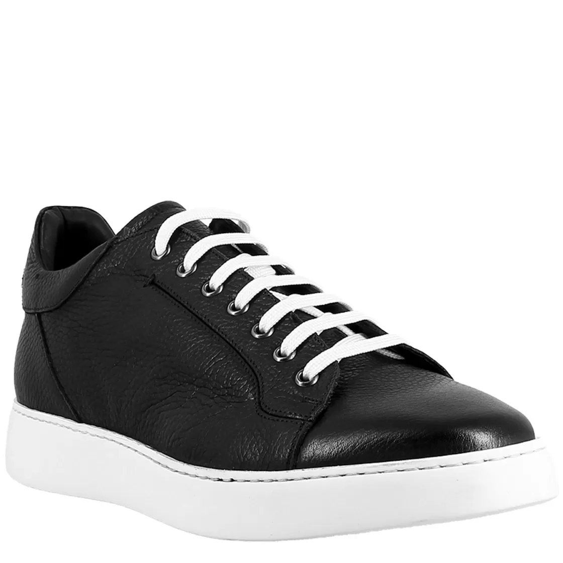 Hot Leonardo Shoes Sneaker Colore Elegante Da Uomo In Pelle Liscia Nero