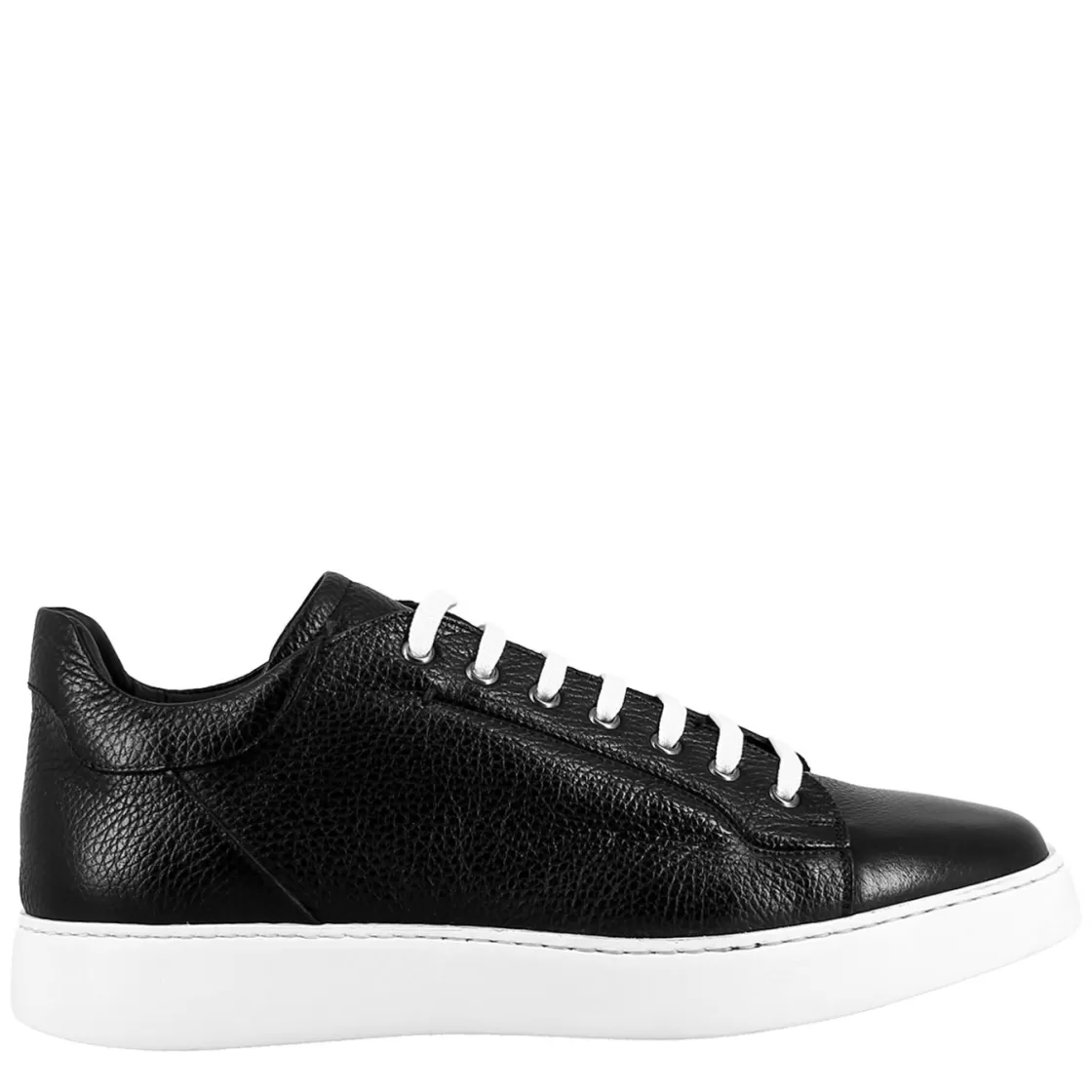 Hot Leonardo Shoes Sneaker Colore Elegante Da Uomo In Pelle Liscia Nero
