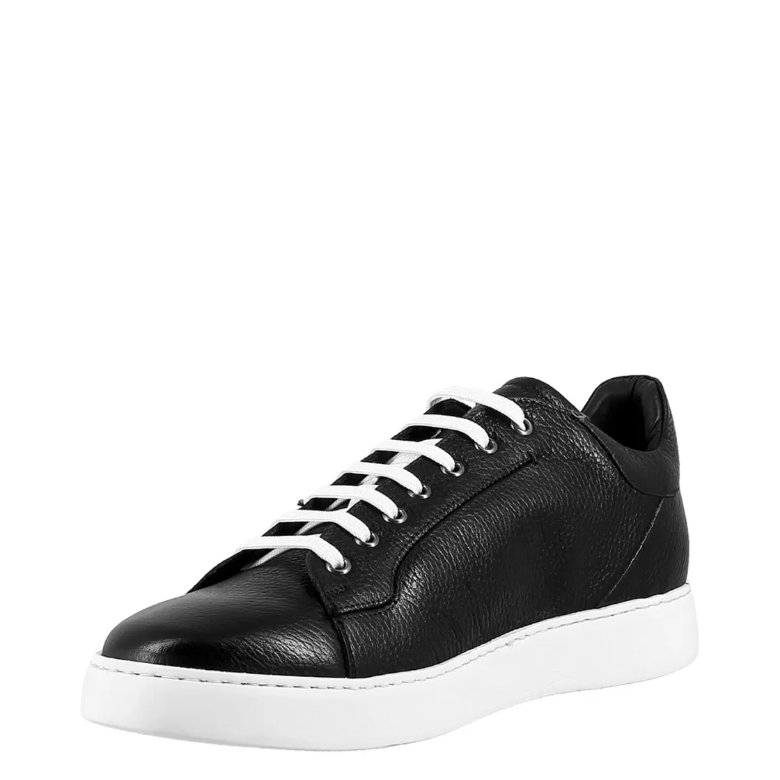 Hot Leonardo Shoes Sneaker Colore Elegante Da Uomo In Pelle Liscia Nero