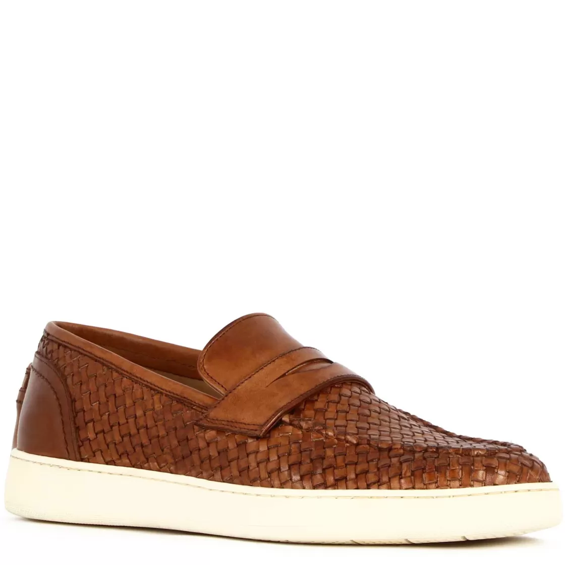 New Leonardo Shoes Sneaker Da Uomo Fatta A Mano In Pelle Intrecciata Colore Marrone