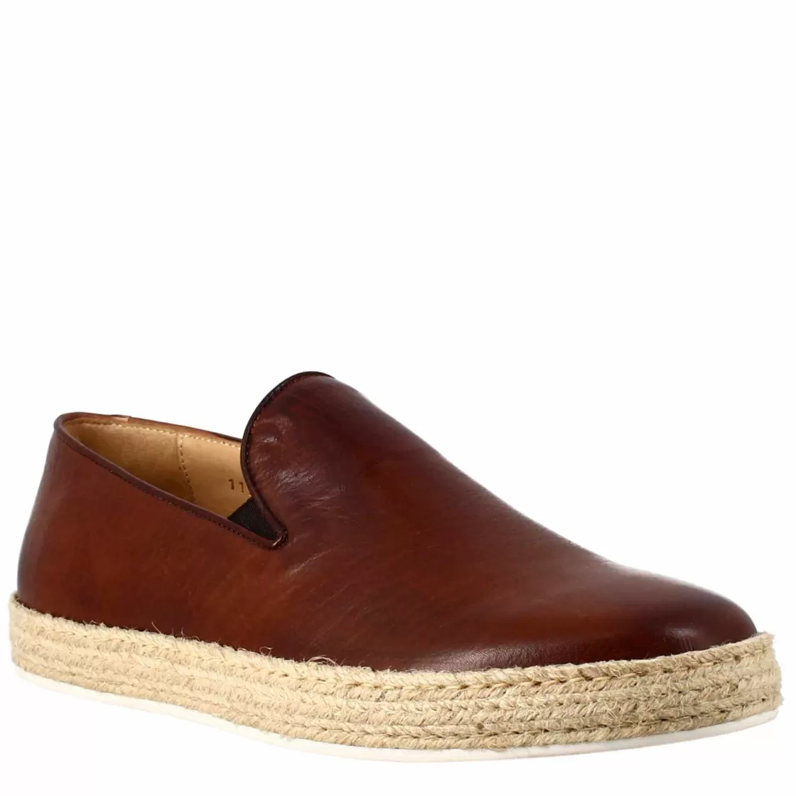 Flash Sale Leonardo Shoes Sneaker Brandy Elegante Da Uomo In Pelle Liscia Marrone
