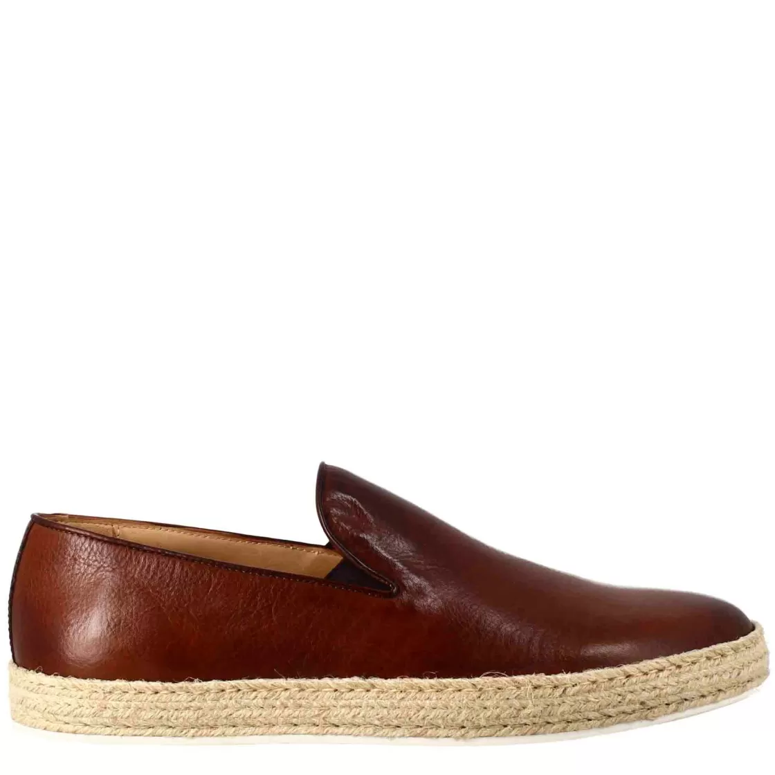 Flash Sale Leonardo Shoes Sneaker Brandy Elegante Da Uomo In Pelle Liscia Marrone