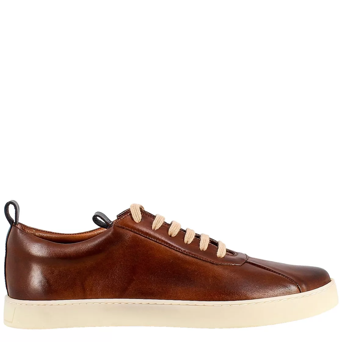 Best Leonardo Shoes Sneaker E Blu Elegante Da Uomo In Pelle Liscia Marrone