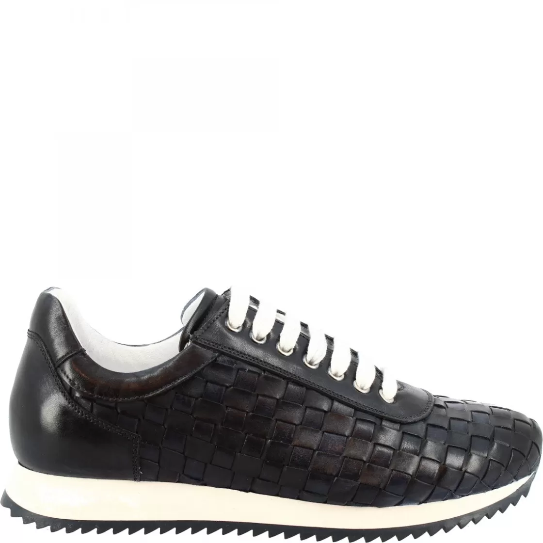 Cheap Leonardo Shoes Sneakers Casual Da Uomo Fatte A Mano In Pelle Intrecciata Blu