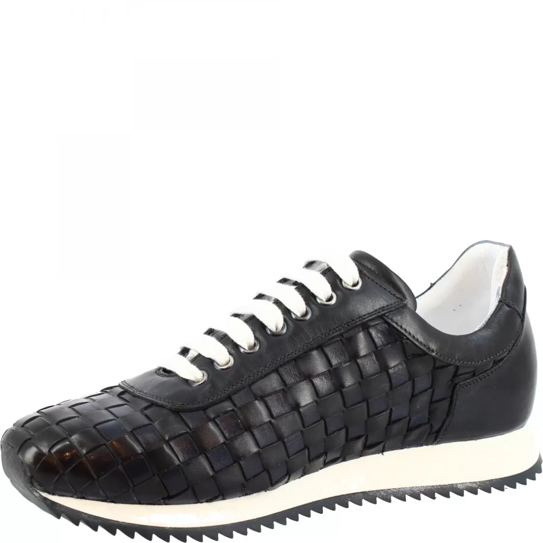 Cheap Leonardo Shoes Sneakers Casual Da Uomo Fatte A Mano In Pelle Intrecciata Blu