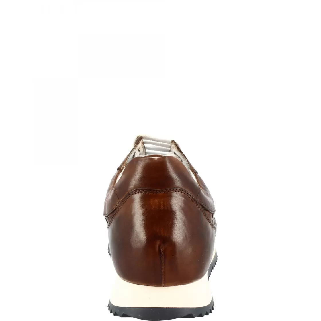 New Leonardo Shoes Sneakers Casual Da Uomo Fatte A Mano In Pelle Intrecciata Brandy Marrone