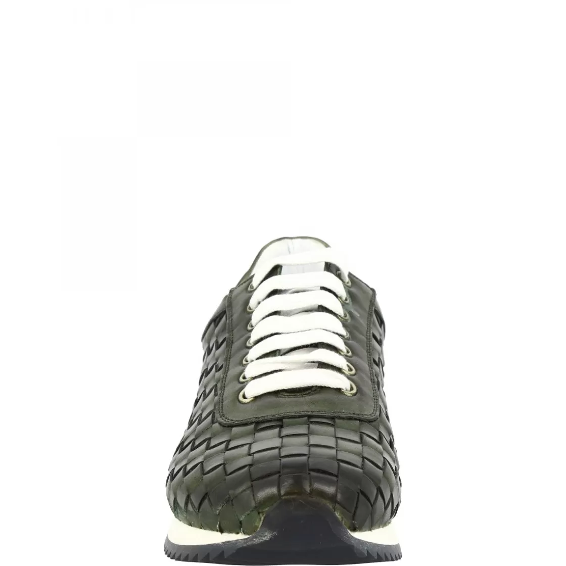 Best Leonardo Shoes Sneakers Casual Da Uomo Fatte A Mano In Pelle Intrecciata Verde