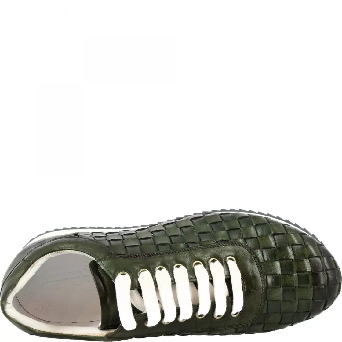 Best Leonardo Shoes Sneakers Casual Da Uomo Fatte A Mano In Pelle Intrecciata Verde