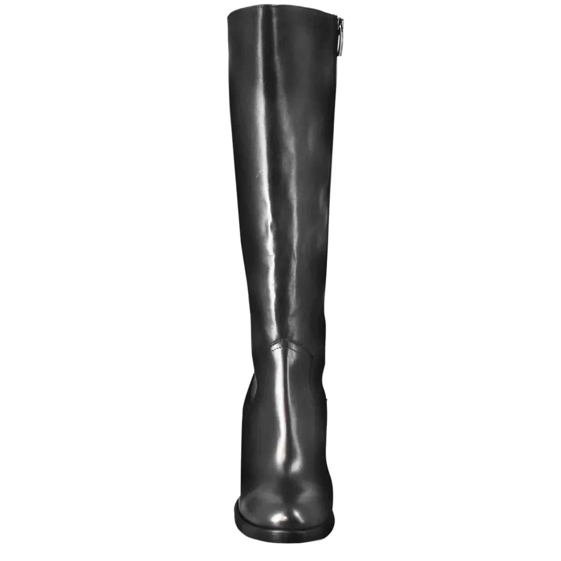 Cheap Leonardo Shoes Stivale Al Ginocchio Da Donna Liscio Con Tacco Alto In Pelle Nero