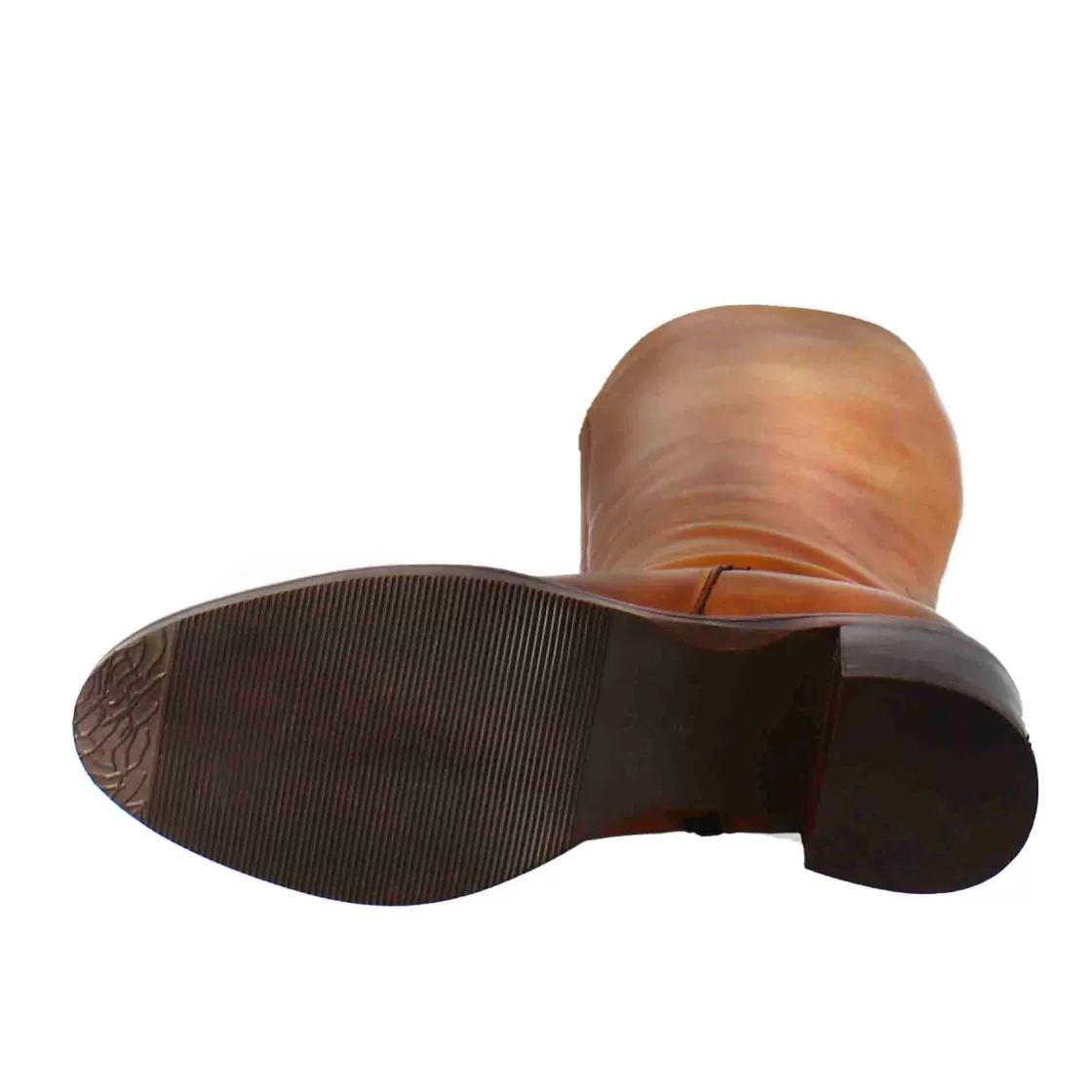 Store Leonardo Shoes Stivale Al Ginocchio Da Donna Liscio Con Tacco Medio In Pelle Marrone