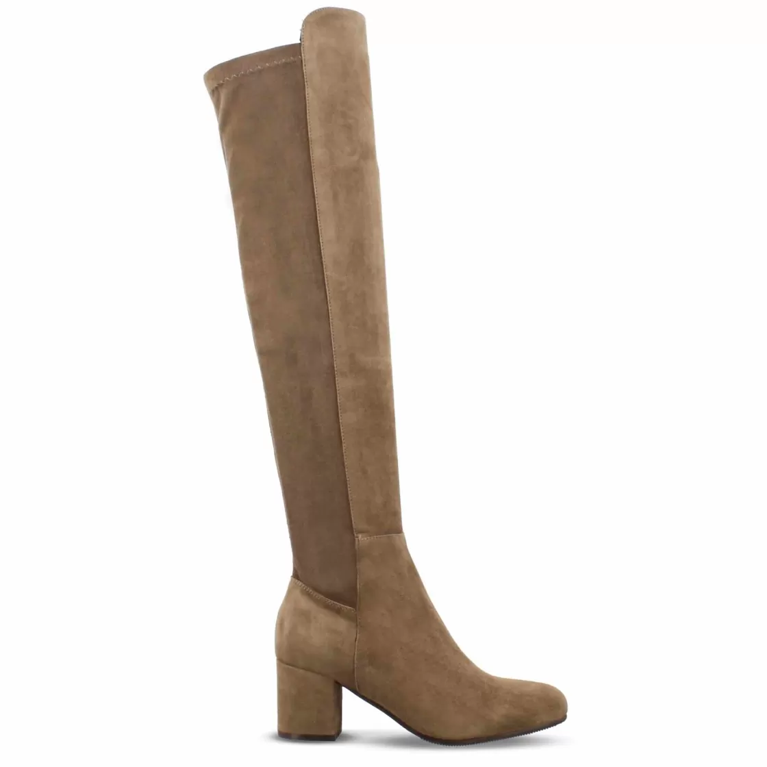 Fashion Leonardo Shoes Stivale Alto Da Donna In Pelle Scamosciata Gambale Morbido Marrone Chiaro