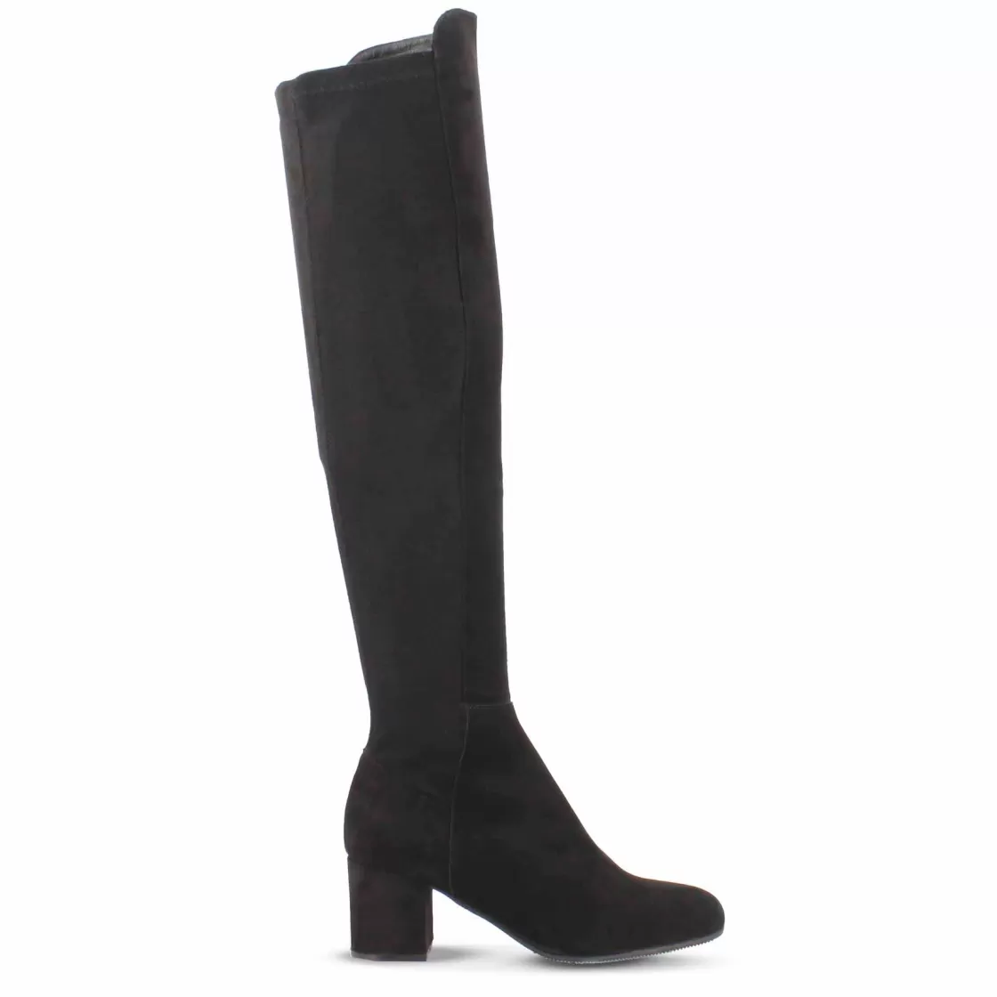 Best Leonardo Shoes Stivale Alto Da Donna In Pelle Scamosciata Gambale Morbido Nero