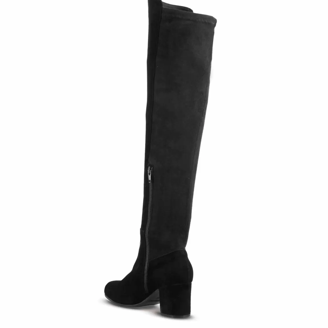 Best Leonardo Shoes Stivale Alto Da Donna In Pelle Scamosciata Gambale Morbido Nero