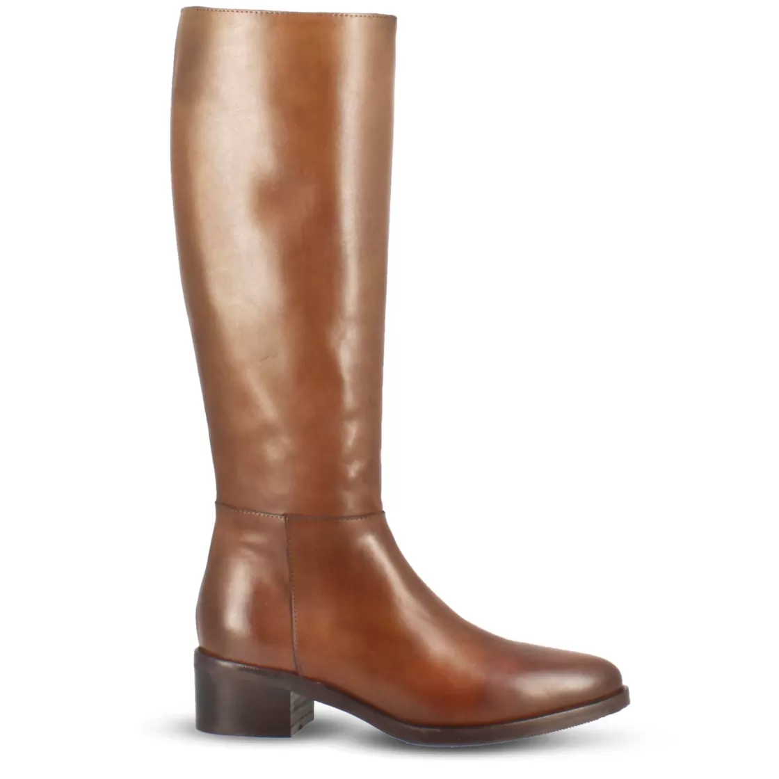 Sale Leonardo Shoes Stivale Artigianale Alto Da Donna In Pelle Colore Marrone