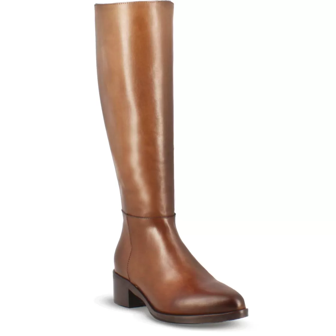 Sale Leonardo Shoes Stivale Artigianale Alto Da Donna In Pelle Colore Marrone