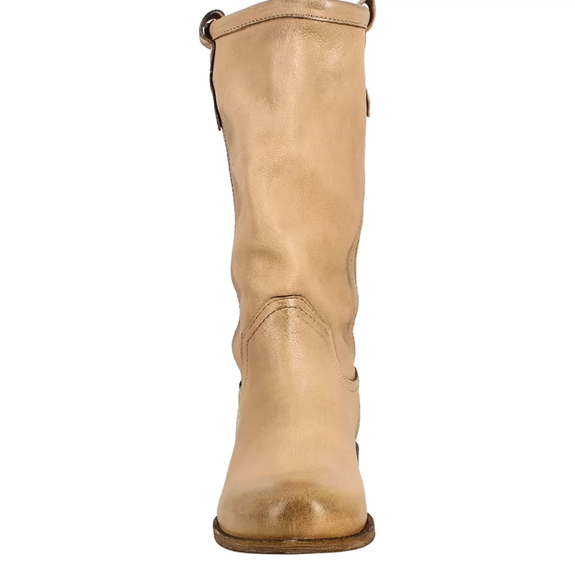 Best Leonardo Shoes Stivale Da Donna Altezza Polpaccio In Pelle Vintage Colore Sfoderato Beige