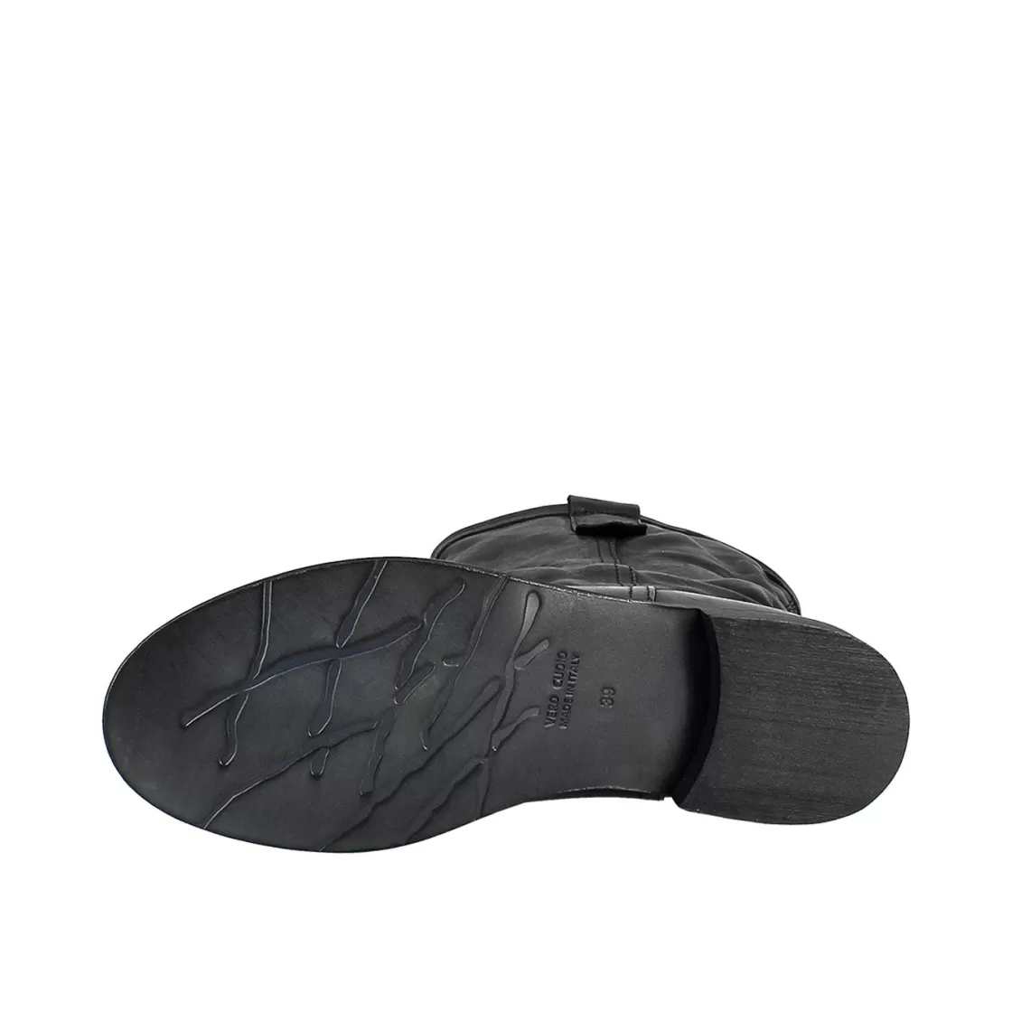 Sale Leonardo Shoes Stivale Da Donna Altezza Polpaccio In Pelle Vintage Colore Sfoderato Nero