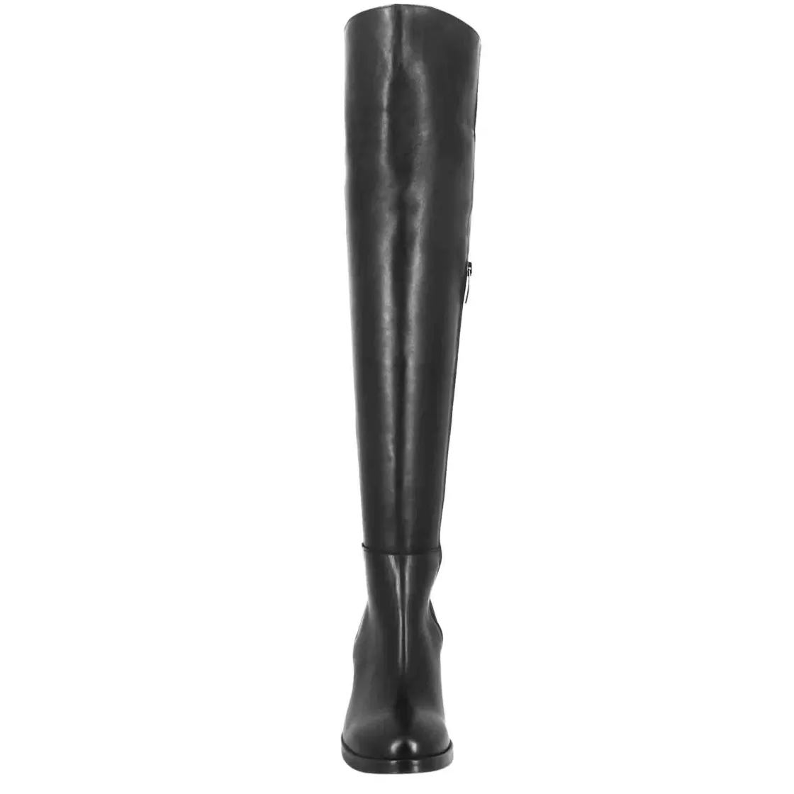 Sale Leonardo Shoes Stivale Sopra Il Ginocchio Da Donna Liscio Con Tacco Medio In Pelle Nero