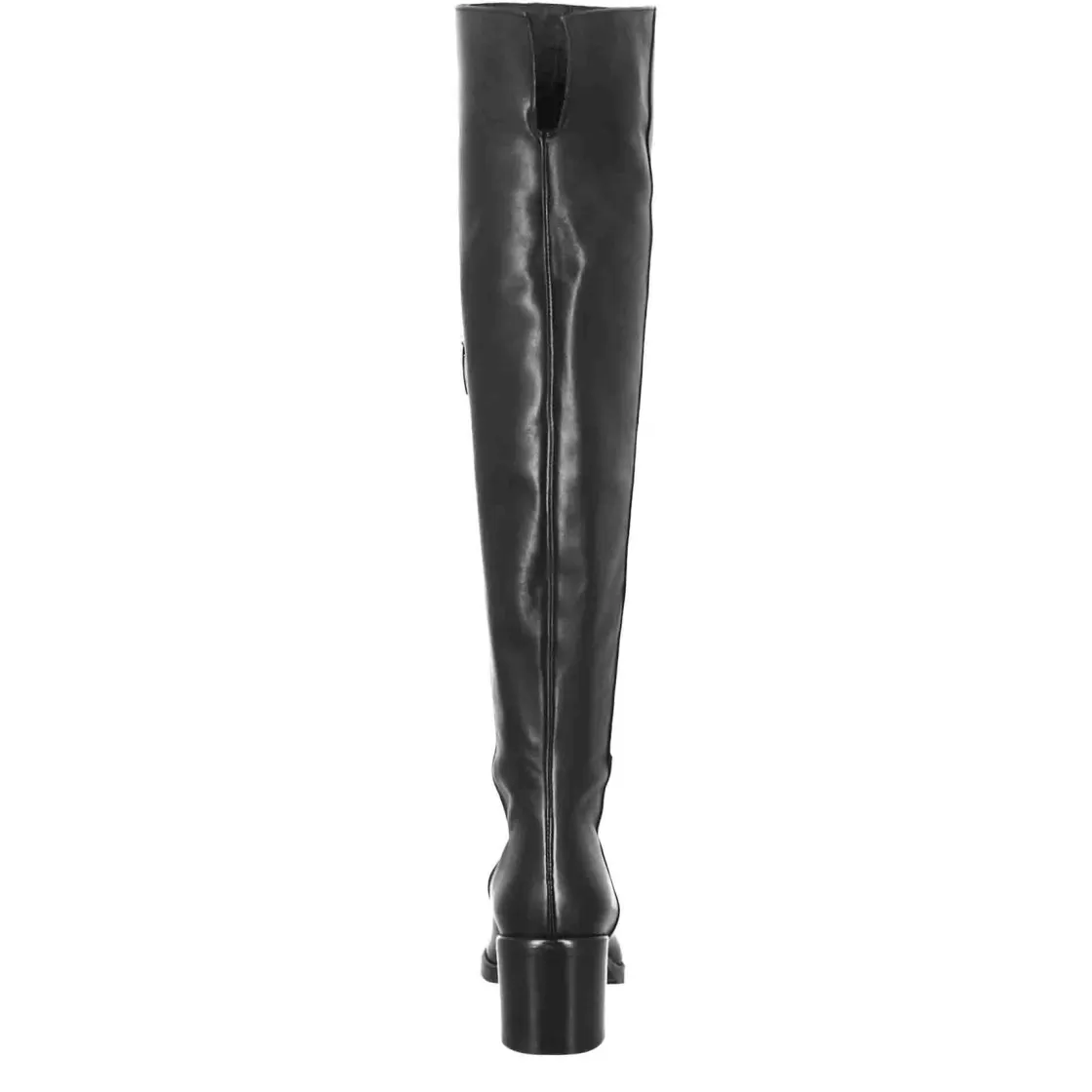 Sale Leonardo Shoes Stivale Sopra Il Ginocchio Da Donna Liscio Con Tacco Medio In Pelle Nero