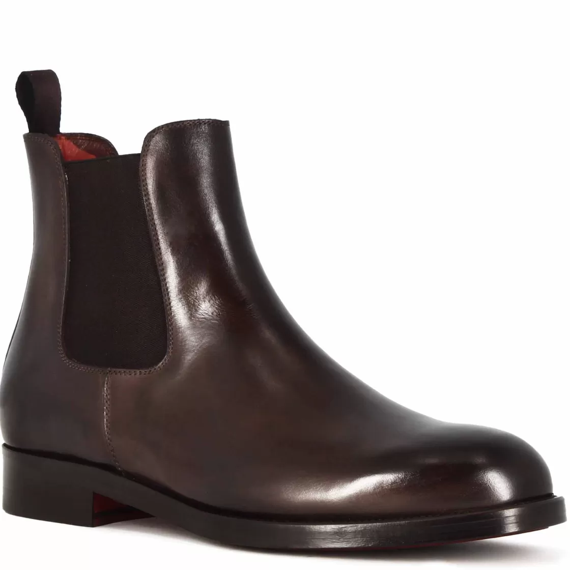 Fashion Leonardo Shoes Stivaletti Da Uomo Chelsea Eleganti In Pelle Colore Marrone Fatti A Mano Marrone Scuro
