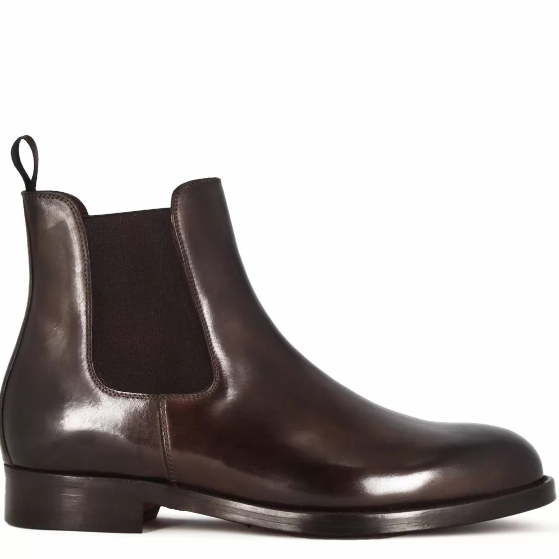 Fashion Leonardo Shoes Stivaletti Da Uomo Chelsea Eleganti In Pelle Colore Marrone Fatti A Mano Marrone Scuro