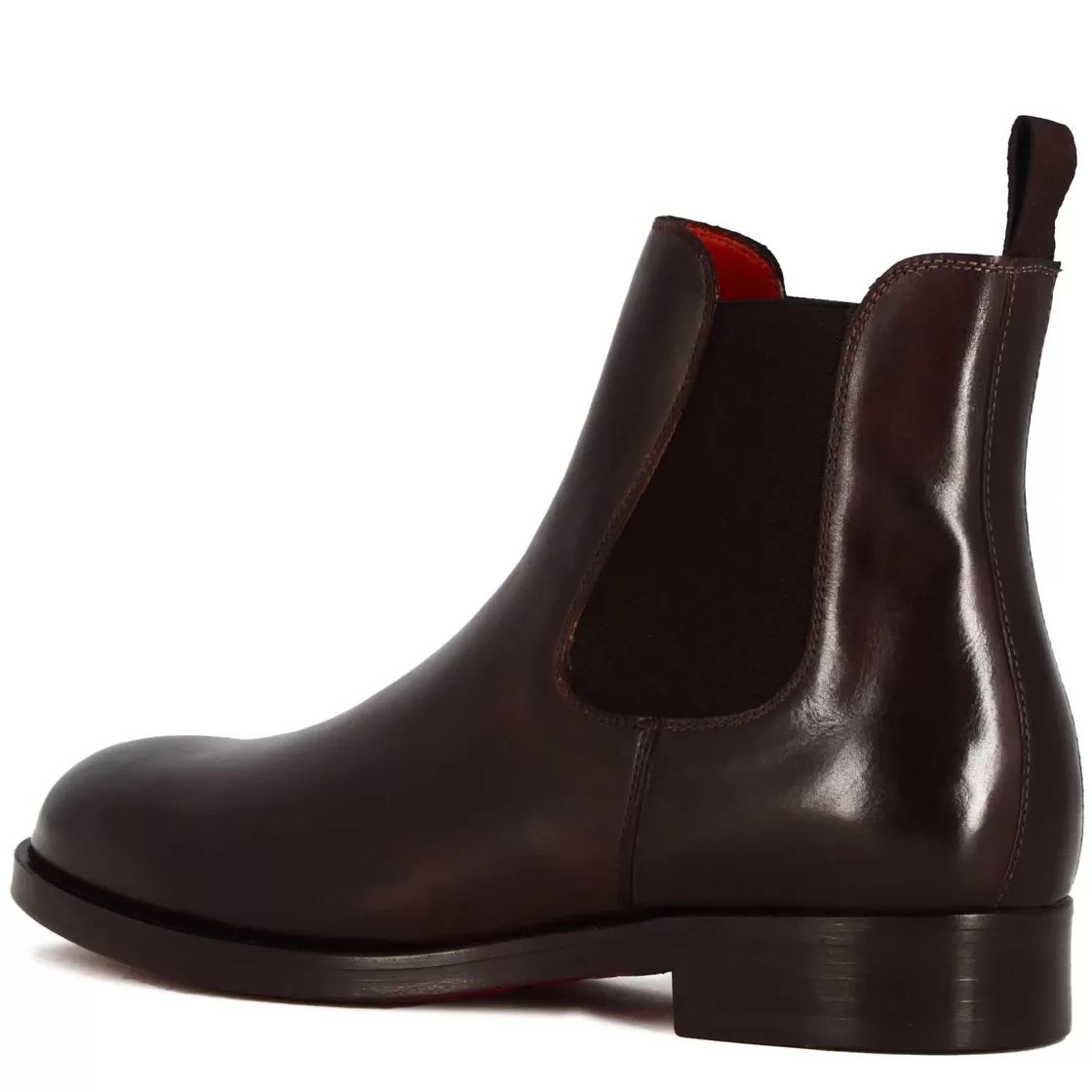 Fashion Leonardo Shoes Stivaletti Da Uomo Chelsea Eleganti In Pelle Colore Marrone Fatti A Mano Marrone Scuro