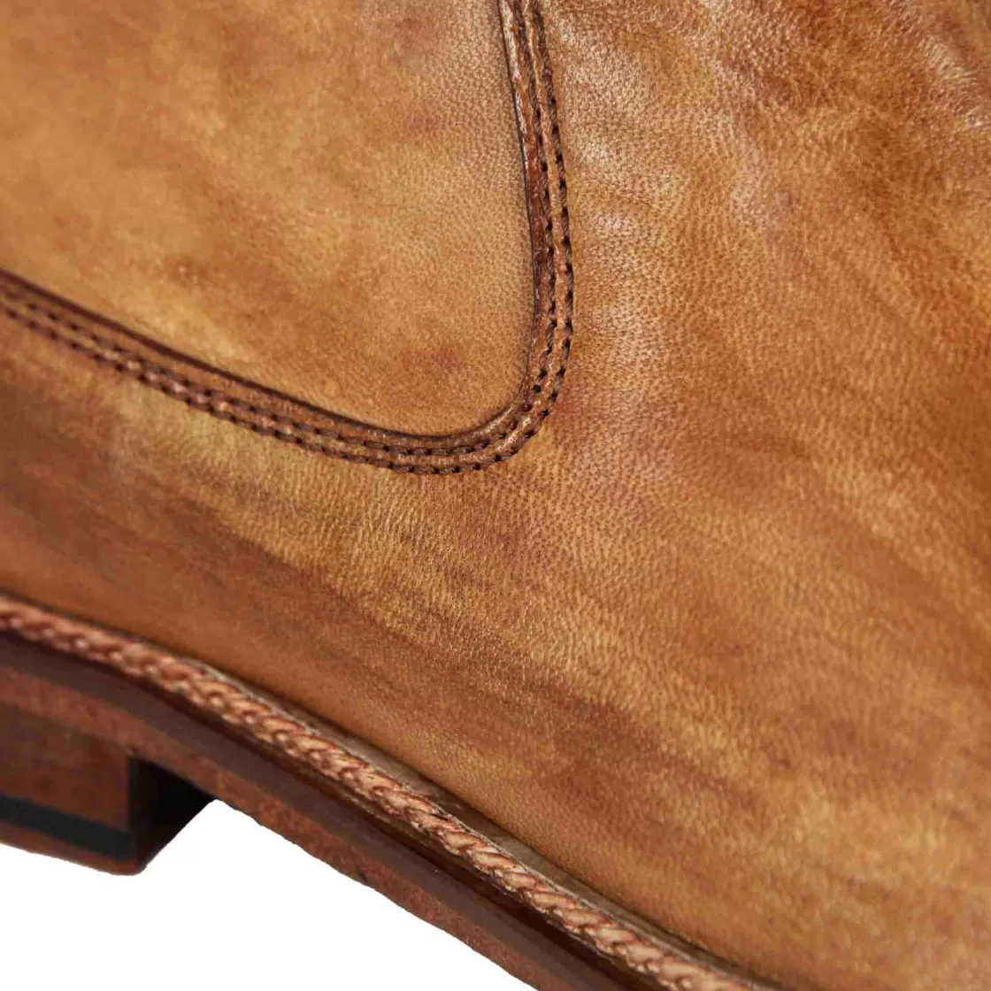 Shop Leonardo Shoes Stivaletti Da Uomo In Pelle Classico Colore Fatti A Mano Marrone Chiaro