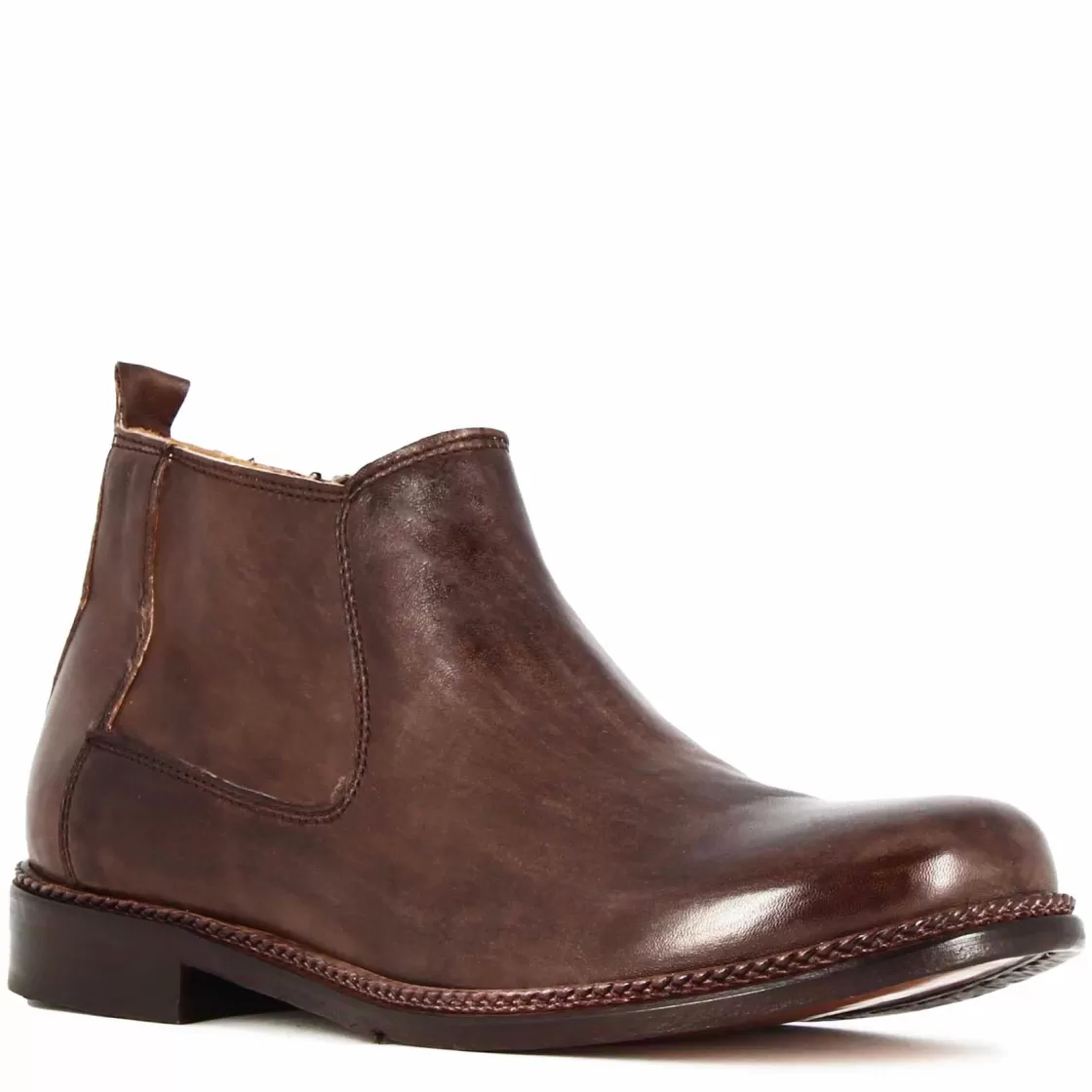 Sale Leonardo Shoes Stivaletti Da Uomo In Pelle Classico Colore Fatti A Mano Marrone Scuro
