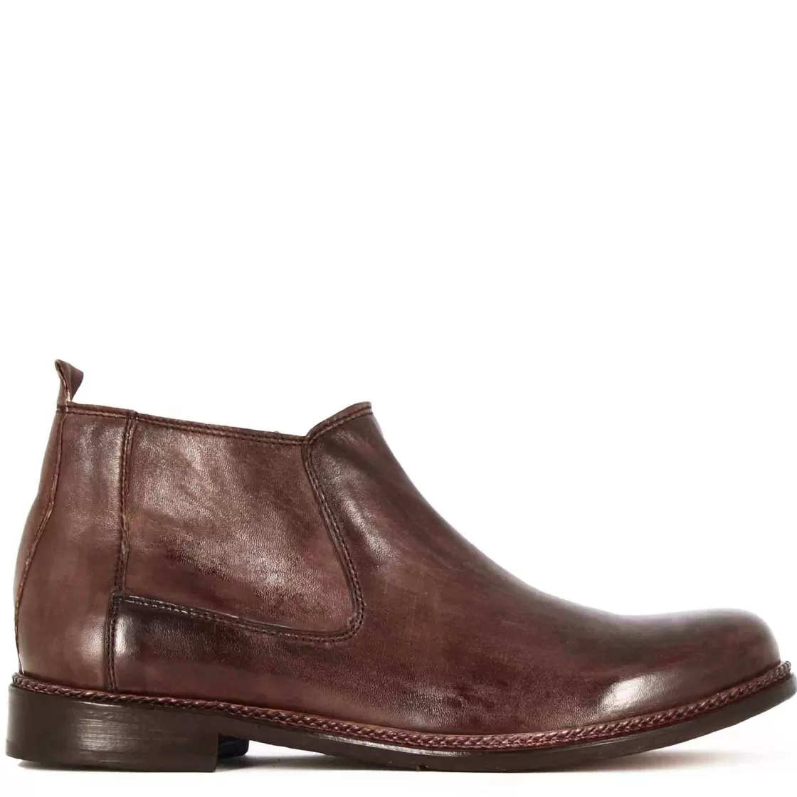 Sale Leonardo Shoes Stivaletti Da Uomo In Pelle Classico Colore Fatti A Mano Marrone Scuro