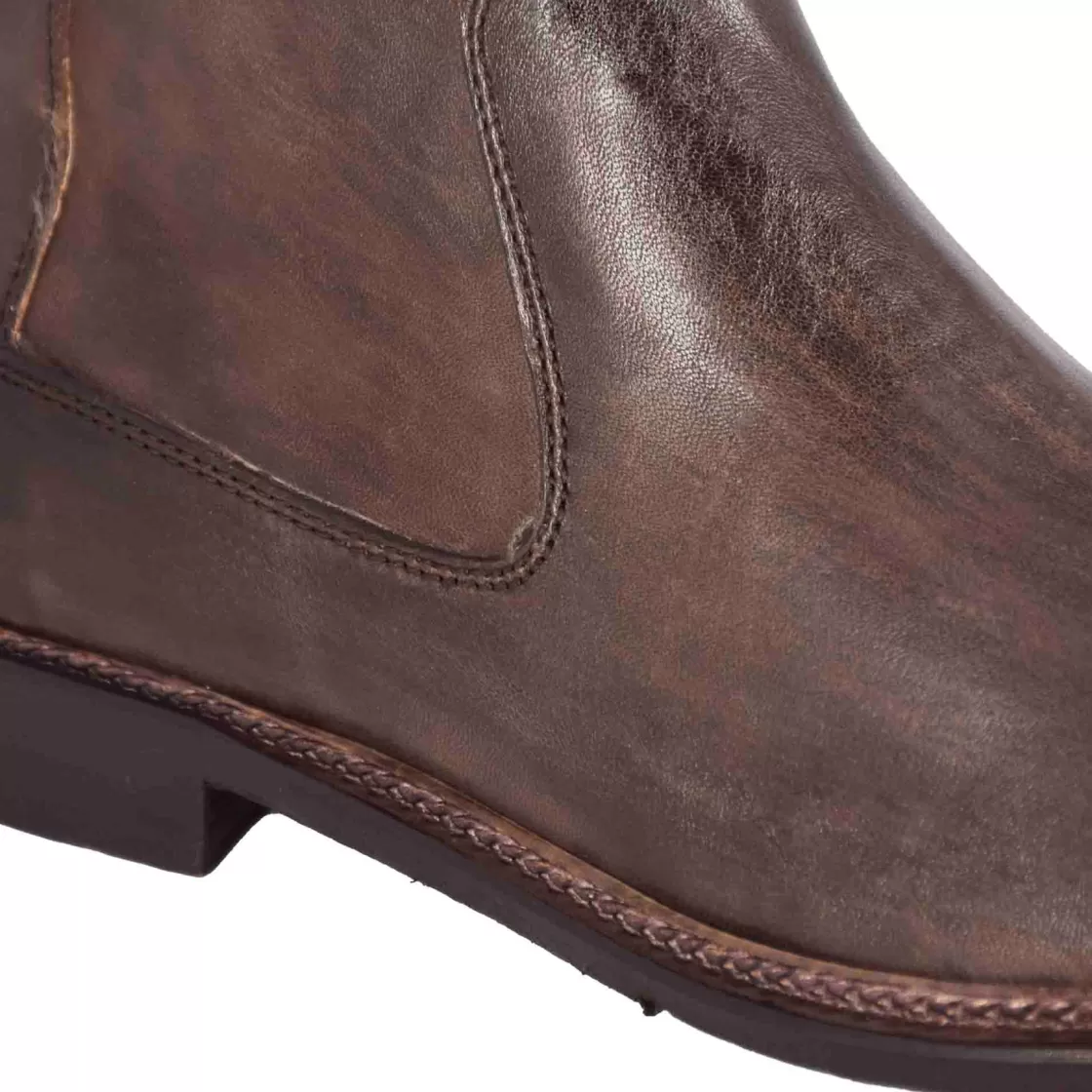 Sale Leonardo Shoes Stivaletti Da Uomo In Pelle Classico Colore Fatti A Mano Marrone Scuro