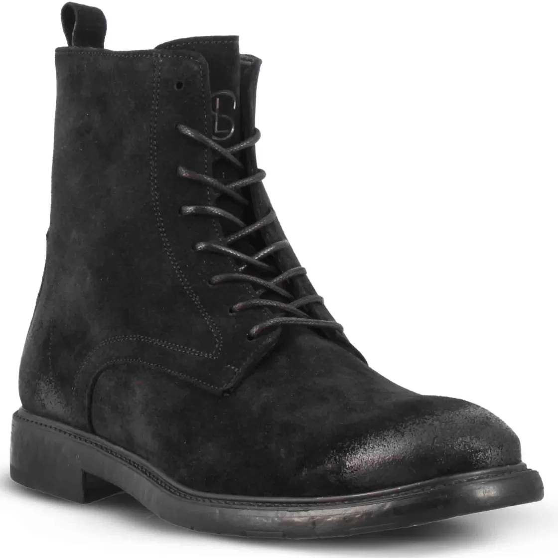 Sale Leonardo Shoes Stivaletti Da Uomo In Vera Pelle Scamosciata Colore Effetto Vintage Nero
