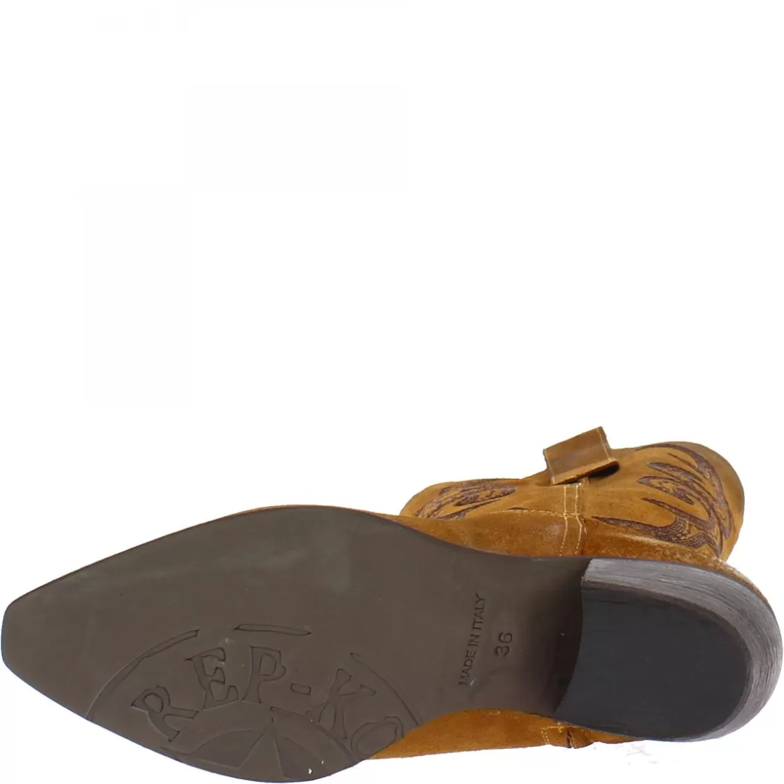 Outlet Leonardo Shoes Stivaletti Texani Da Donna Fatti A Mano In Pelle Di Camoscio Cuoio Con Cerniera Marrone