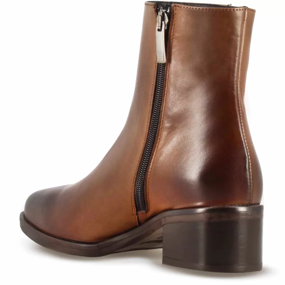 Cheap Leonardo Shoes Stivaletto A Punta Da Donna In Pelle Colore Marrone Fatto A Mano