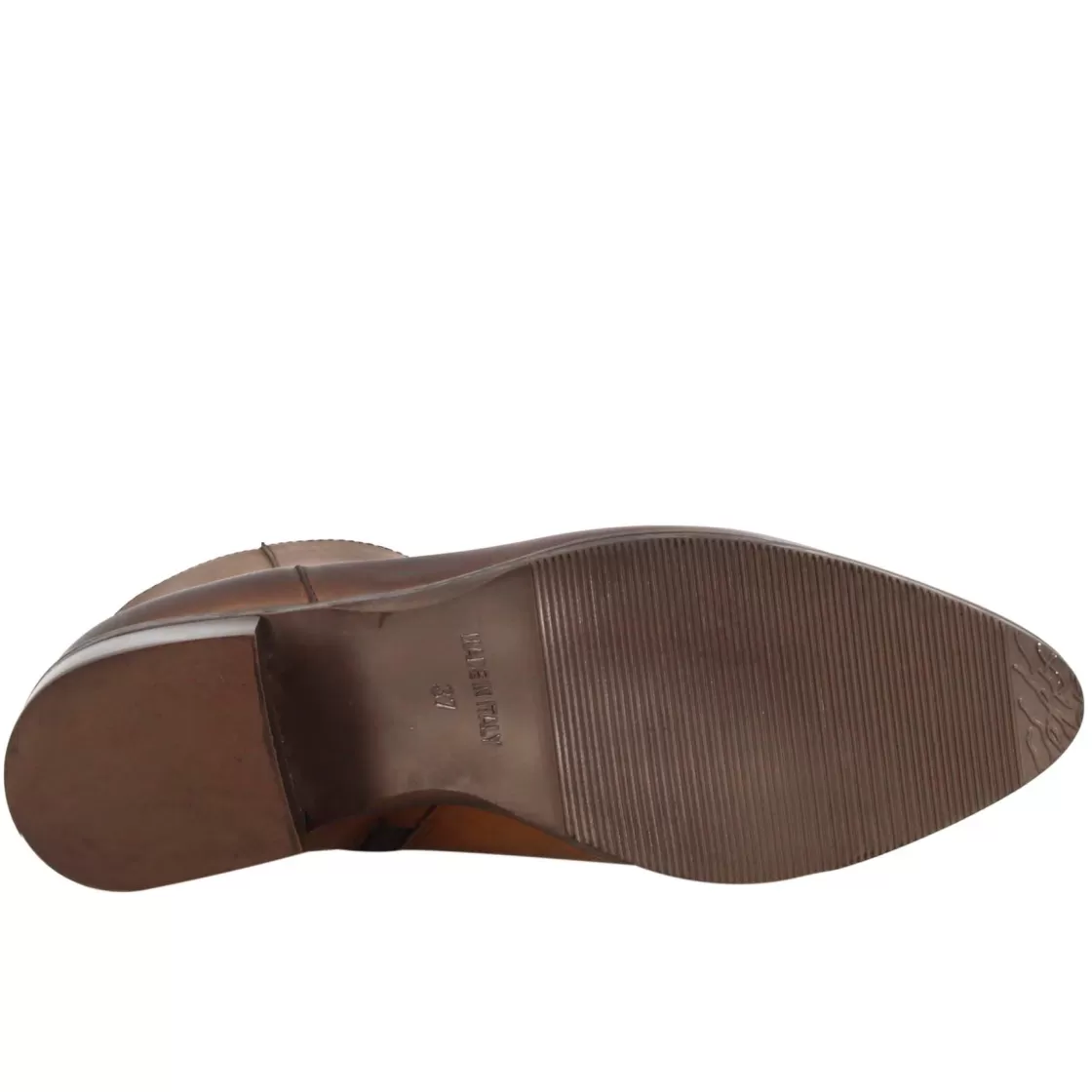 Cheap Leonardo Shoes Stivaletto A Punta Da Donna In Pelle Colore Marrone Fatto A Mano