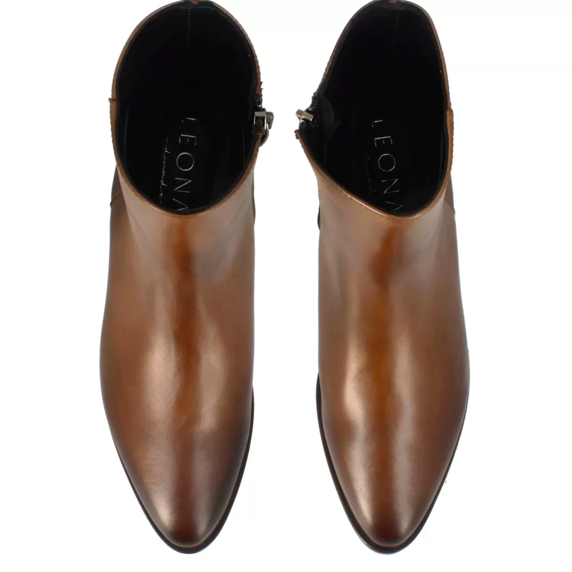 Cheap Leonardo Shoes Stivaletto A Punta Da Donna In Pelle Colore Marrone Fatto A Mano