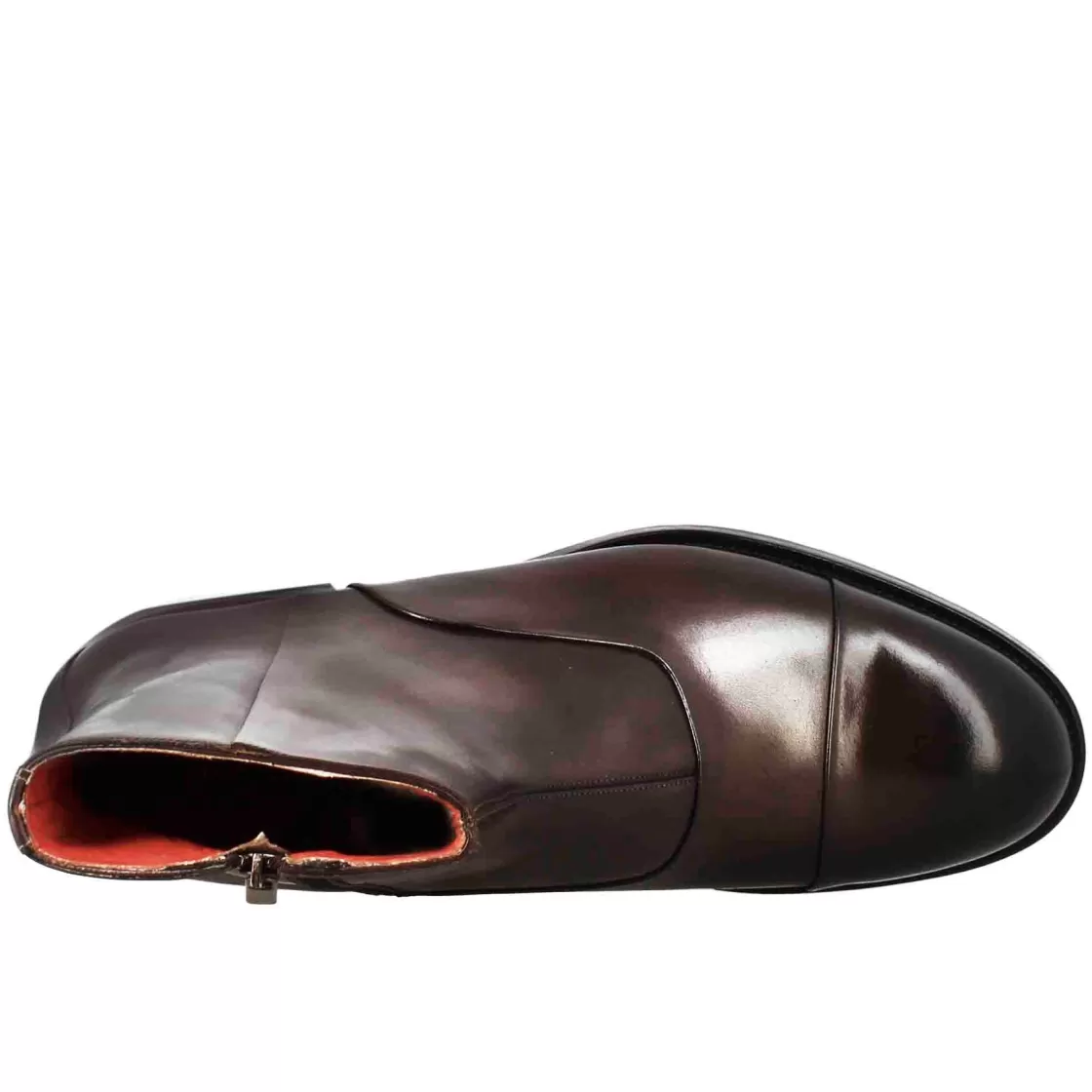 Best Leonardo Shoes Stivaletto Alto Da Uomo In Pelle Colore Cioccolato Con Chiusura Zip Marrone