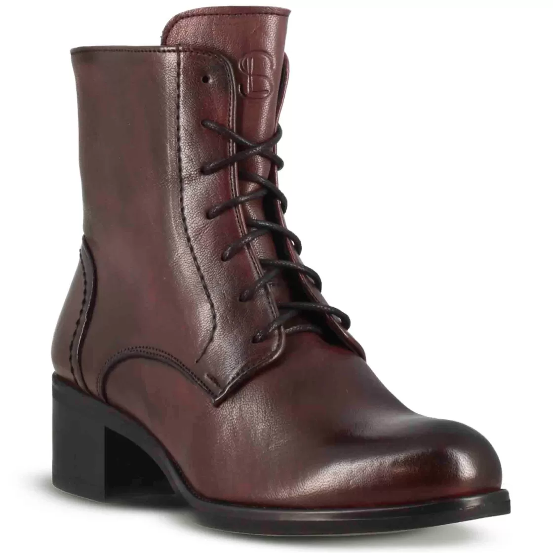 Online Leonardo Shoes Stivaletto Anfibio Altezza Sopra La Caviglia Da Donna In Vera Pelle Colore Bordeaux