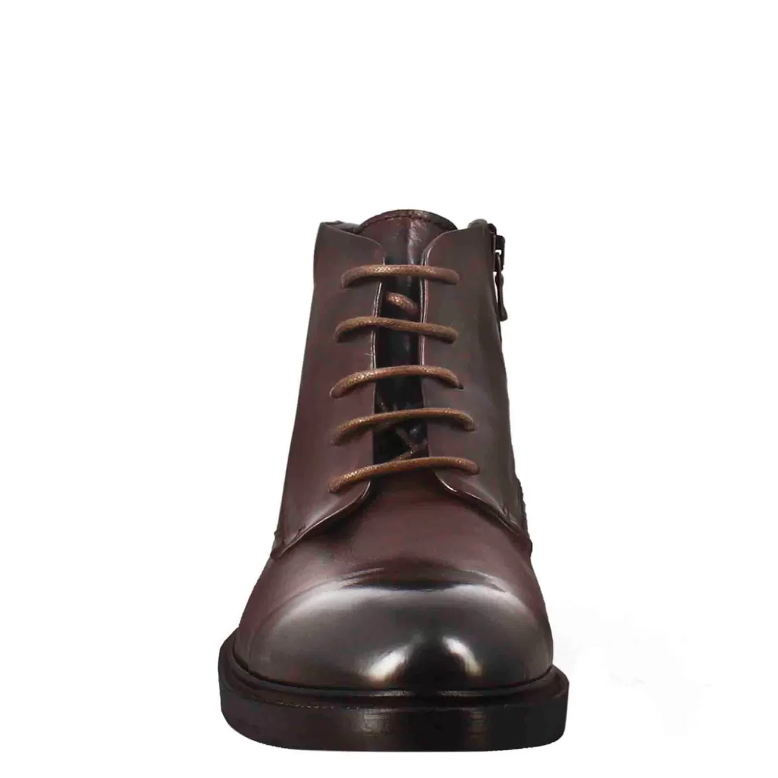 Shop Leonardo Shoes Stivaletto Anfibio Medio Diver Da Uomo In Pelle Lavata Colore Testa Di Moro Marrone
