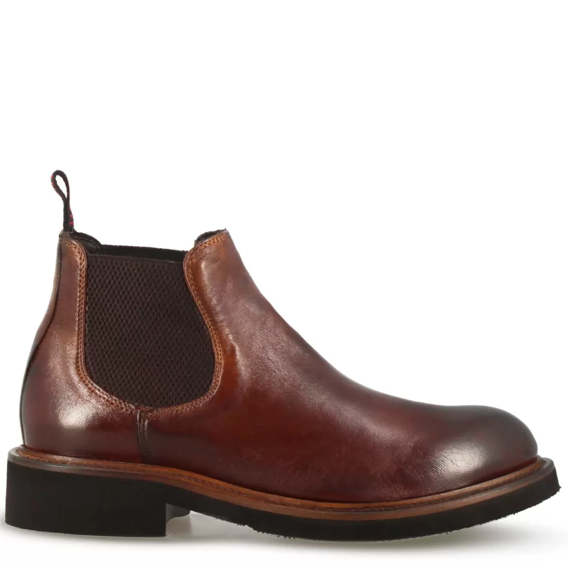 Fashion Leonardo Shoes Stivaletto Artigianale Chelsea Da Donna In Pelle Colore Marrone